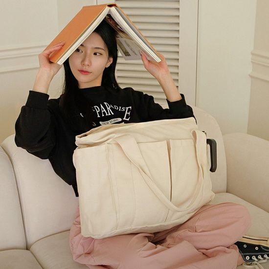 캔버스 텀블러백 보부상 여행 보조 가방 2color