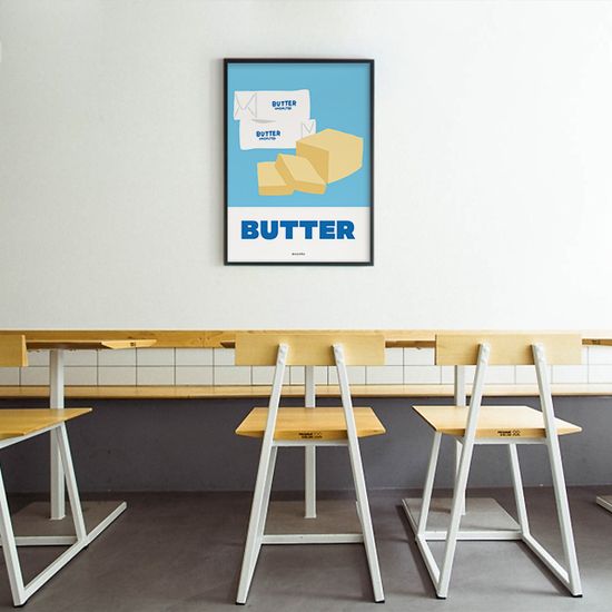 버터  M 디자인 포스터 베이커리 디저트