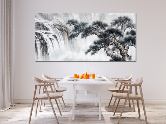 돈들어오는 배산임수 한국화 산그림 거실 풍수 중형