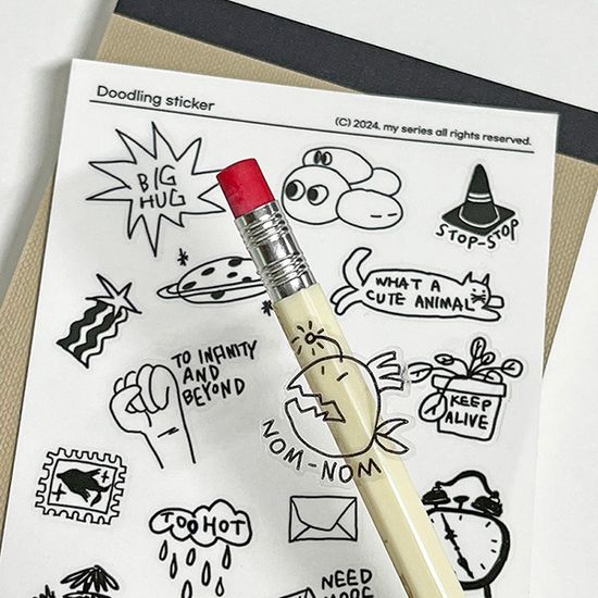 마이시리즈 두들링 투명 스티커