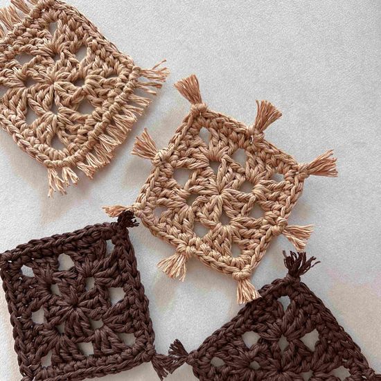 우붓 코스터 코바늘 컵받침 뜨기 DIY 초보 뜨개 키트 