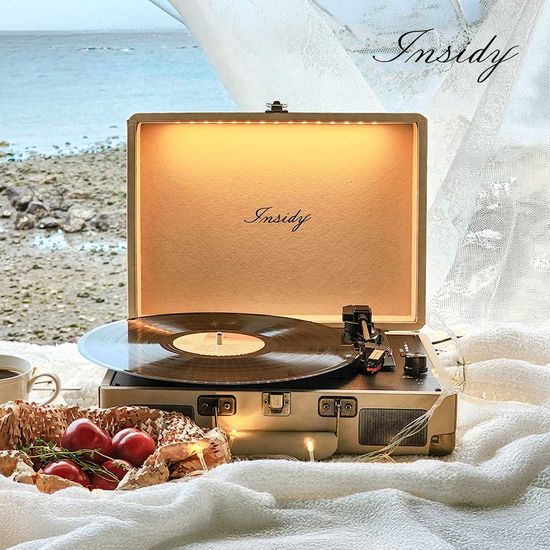 인사이디 무선 핸드메이드 LP 턴테이블 IBT-Retro LED