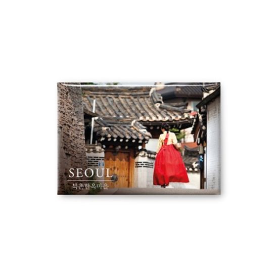 한국 여행마그넷 기념품 북촌한옥마을소녀_인테리어자석