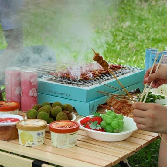 한번쓰면 계속쓰는 1회용 캠핑그릴+숯 꼬치화로