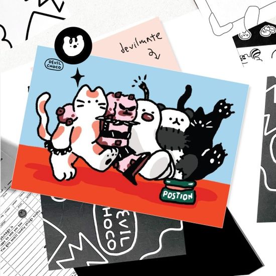 [데빌초코] 악동친구들 달달 카페 디저트 엽서