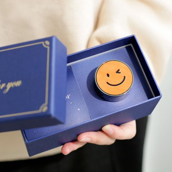 에멜시 가죽 스마일 송풍구 클립형 차량용 방향제 