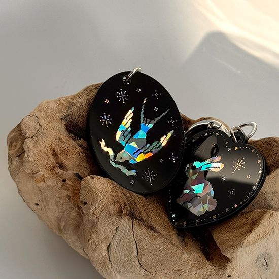 픽셀 글로우 키링-제비