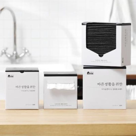 [바이홈] 바른생활 수세미120매+행주100매 set