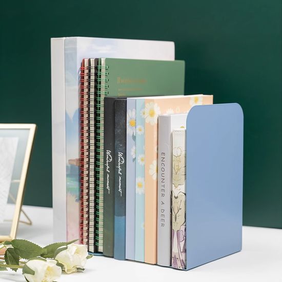 철제튼튼 책꽂이 북엔드 2개 1세트 아이스블루 E301