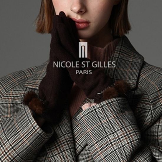 여성 밍크체인 모직장갑