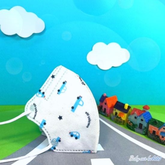 베이비카흰색 국내산 유아 어린이 캐릭터 마스크 10매