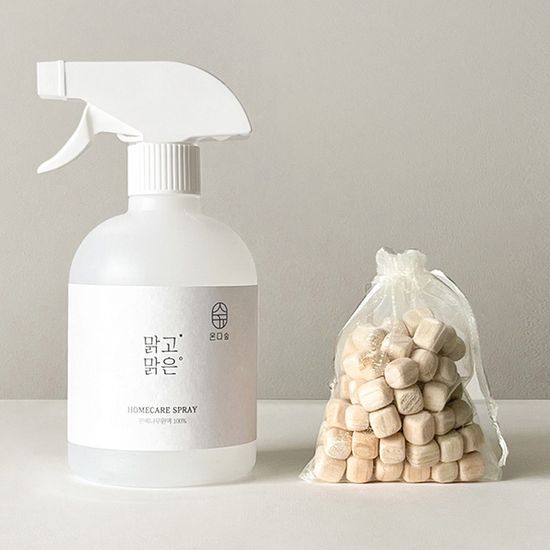 온다숲 냄새제거 섬유 탈취제 500ml+편백큐브100g