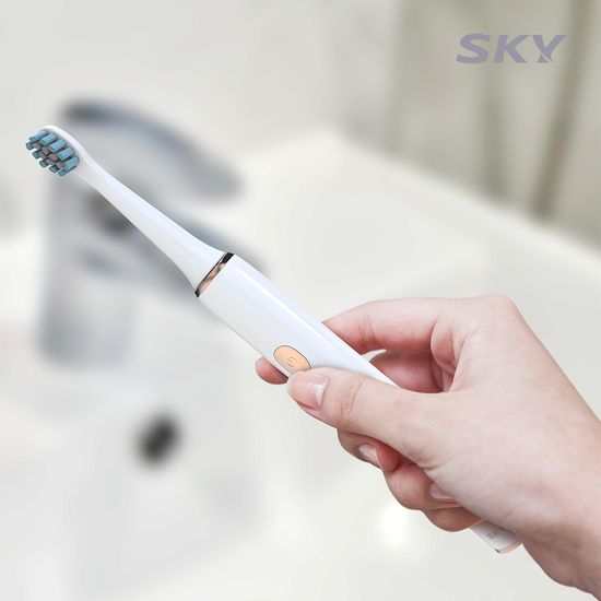 [1+1]스카이 5단 음파 진동 전동 칫솔+칫솔모5개입