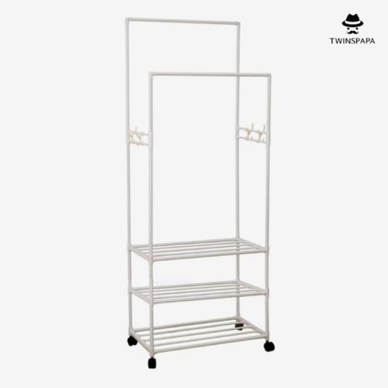 DIY 이동식 3단 선반형 철재 행거(P0000TVK)