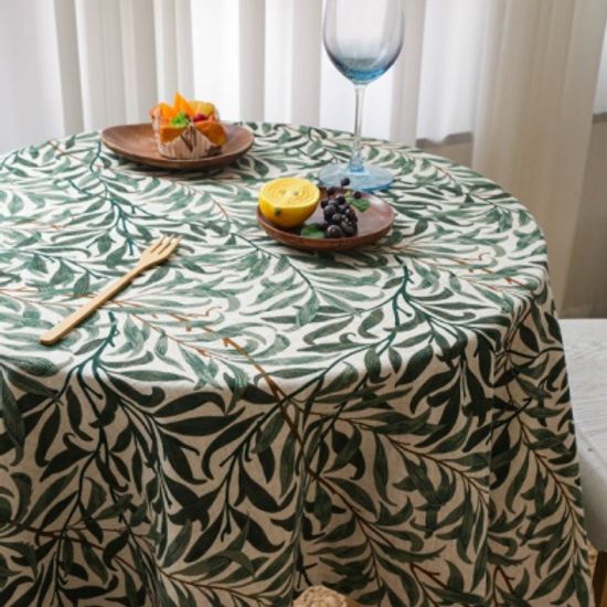 리프 면린넨 식탁보 테이블보