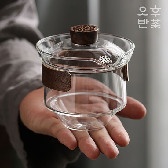 오후반차 우드링 유리 차호 개완 차우리기