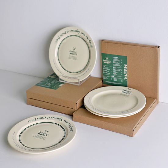 파밍스 마켓 레터링 접시 19cm 4p세트 2type 택1