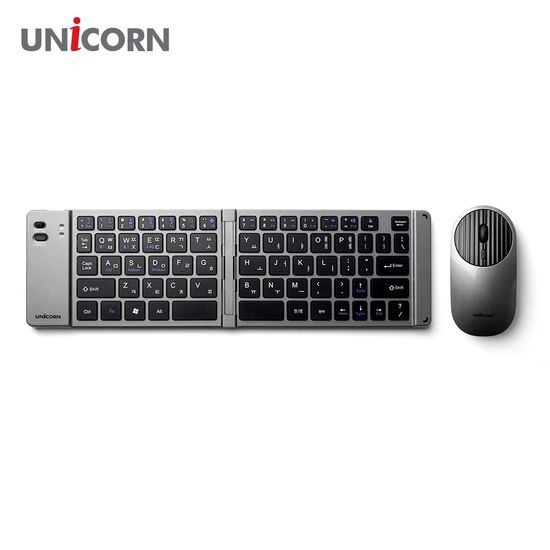 유니콘2.4G+블루투스 접이식 휴대용 키보드 마우스세