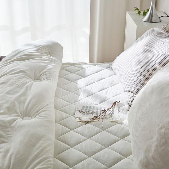 극세사 장모 밍크풀세트 (이불+베개커버+패드) 2color