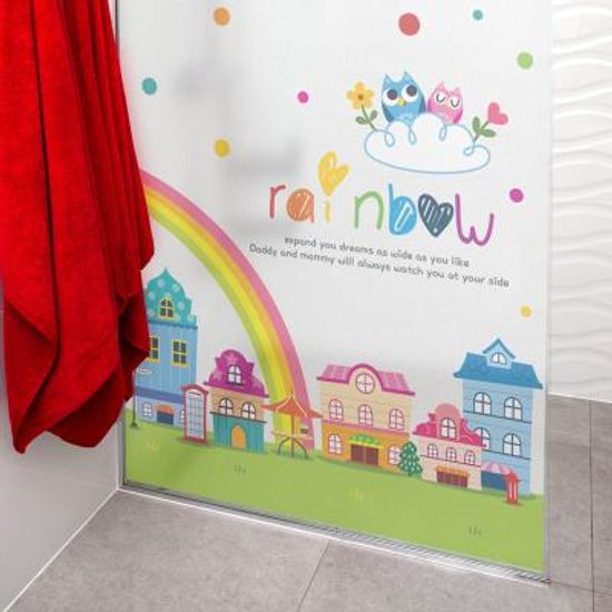 창문 유리창시트지 칼라 안개시트지 레인보우빌리지01