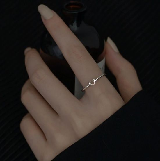 하트 러브 반지 오픈 링 반지 애끼 엄지 검지 링 반지
