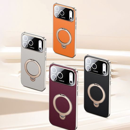 아이폰 17 16 15 14 13 마그네틱 회전 링 가죽 케이스