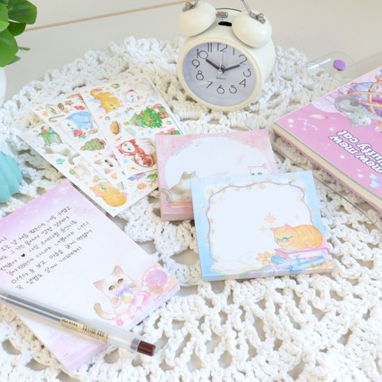 마넷 사각 투명 스티커 - 고양이 ver.2