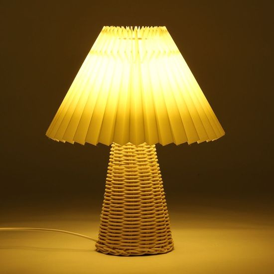 라탄무드 밝기조절 테이블 스탠드 침실 주름 베드램프