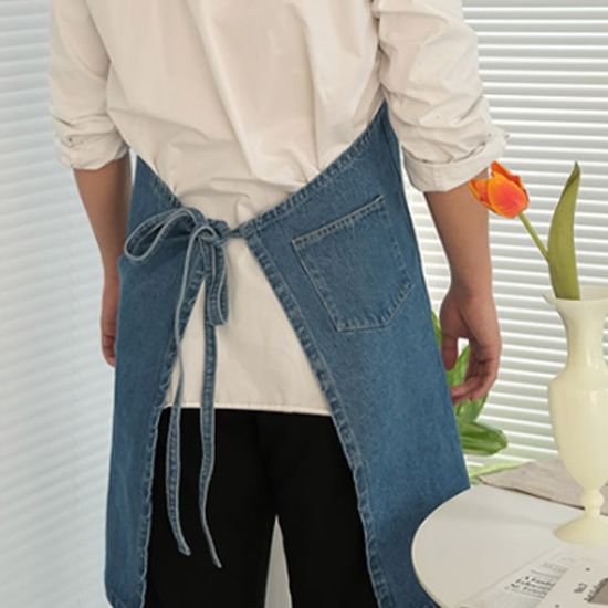 남여공용 카페 공방용 데님 앞치마