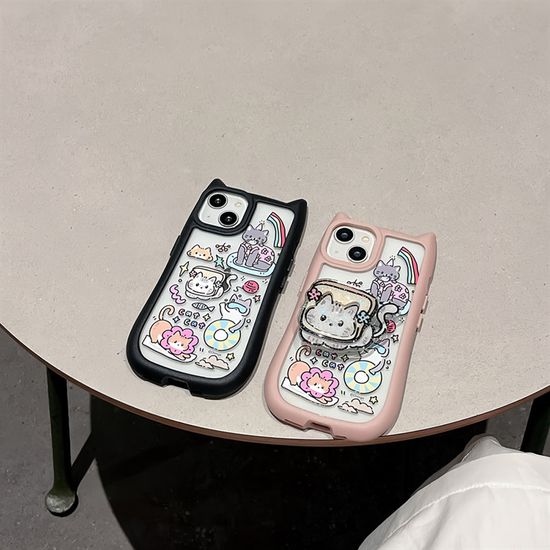 아이폰 15 14 13 12 고양이 귀 발바닥 리본 톡 케이스