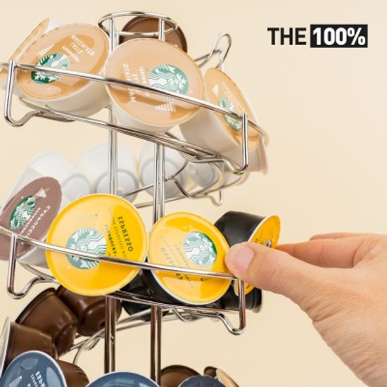 THE100% 돌체구스토 호환 캡슐커피 보관함 미끄럼틀 회전타워 37구 홀더 거치대