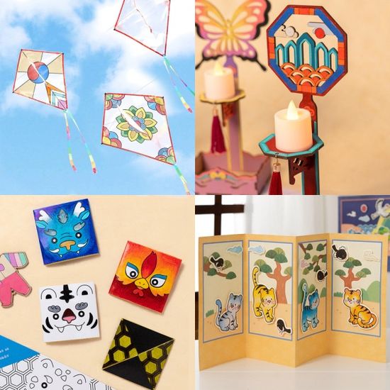 연날리기 설날만들기 유아미술놀이 새해전통명절카드