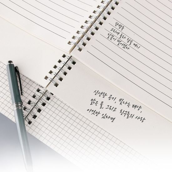 A5 스프링 미니 무지 줄 알림장 일기장 방명록 노트