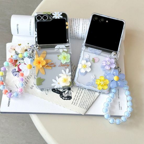 갤럭시 z플립 7 6 5 4 3 꽃 데코덴 투명 힌지 케이스