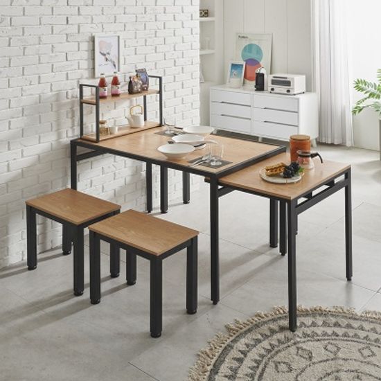 반슨 스틸 확장형 식탁 세트 4인