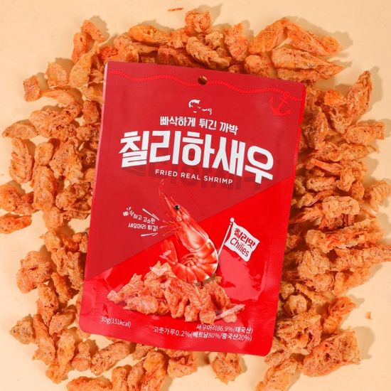 까박 새우머리 튀김 과자 2종 고소한맛 칠리맛 3봉