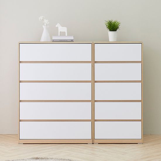 모이 칸칸이 속깊은 와이드 5단 서랍장 900 (착불)
