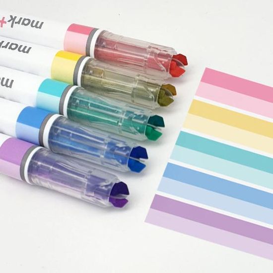 정식수입 고쿠요 투톤 더블팁 마크타스 형광펜 5개입