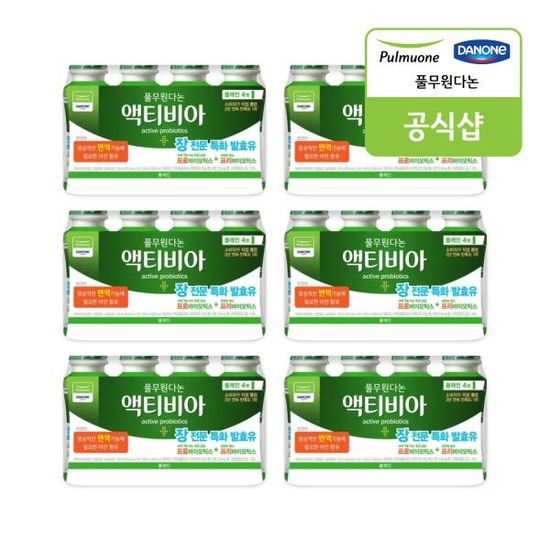 [풀무원다논] 마시는액티비아 플레인 4입(130ml)x6개