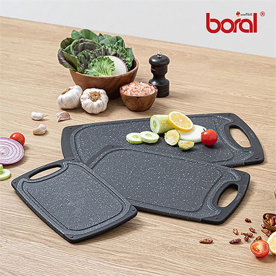 보랄 뒤틀림 없이 튼튼한 스톤디자인 블랙 도마 3종
