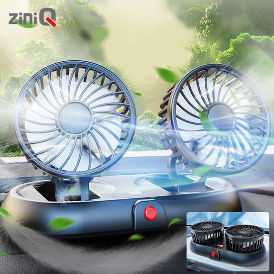 USB타입 듀얼 차량용선풍기 3단풍량 5엽날개 써큘레이