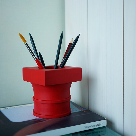 포스트 컬럼 펜슬홀더 - 레드