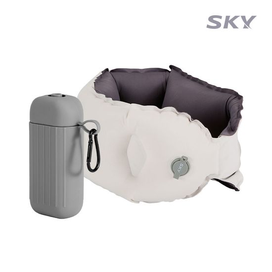 스카이 여행용 에어펌프 목베개 쿠션 + 펌프케이스 