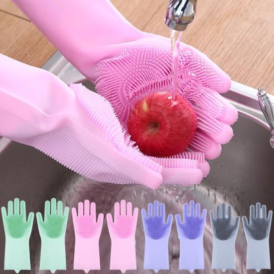 매직 설거지 장갑 고무장갑 수세미 실리콘 돌기 미끄