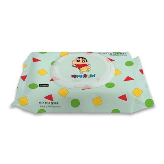 짱구는 못말려 비데 생분해 물티슈 (파자마) 캡 60매