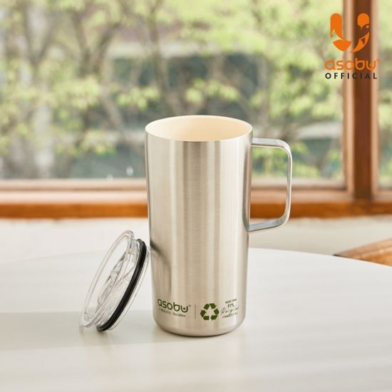 아소부 세라믹 스텐 진공 타워머그 600ML 리사이클