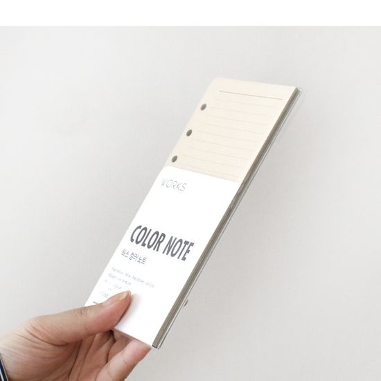 웍스 6공플래너 리필속지(펑션) 80p 컬러노트 포켓링