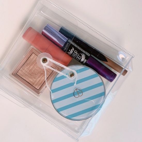PVC 투명 펜슬케이스 클리어 다용도 필통 파우치 2종