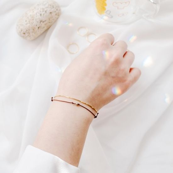 14K골드볼 패브릭 실 팔찌 7color 레이어드 심플한 