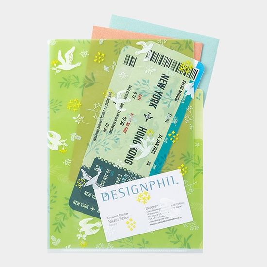 3포켓 클리어 폴더 - White Birds